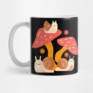 Happy Snails on Mushrooms Mug